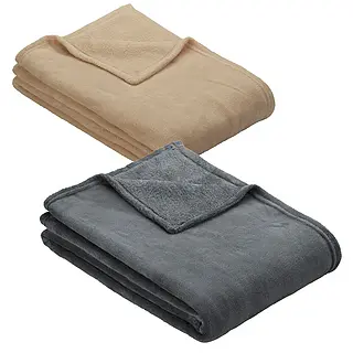 IBENA Decken in anthrazit und beige