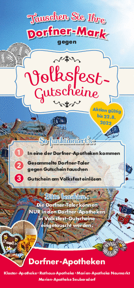 Tauschen Sie ihre Dorfner-Mark gegen Volksfest-Gutscheine