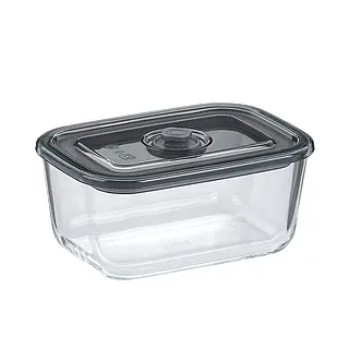 KELA Frischhaltedose durchsichtig mit dunkelgrauem Deckel
